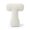 MeowBaby - Almohada Infantil con Forma de Letra “T” Color Blanco Roto “Bearly T”