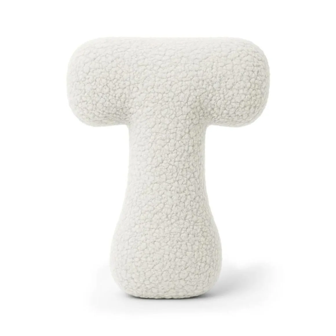 MeowBaby - Almohada Infantil con Forma de Letra “T” Color Blanco Roto “Bearly T”