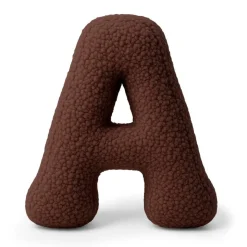 MeowBaby - Almohada Infantil con Forma de Letra “A” Color Marrón Oscuro “Bearly A”