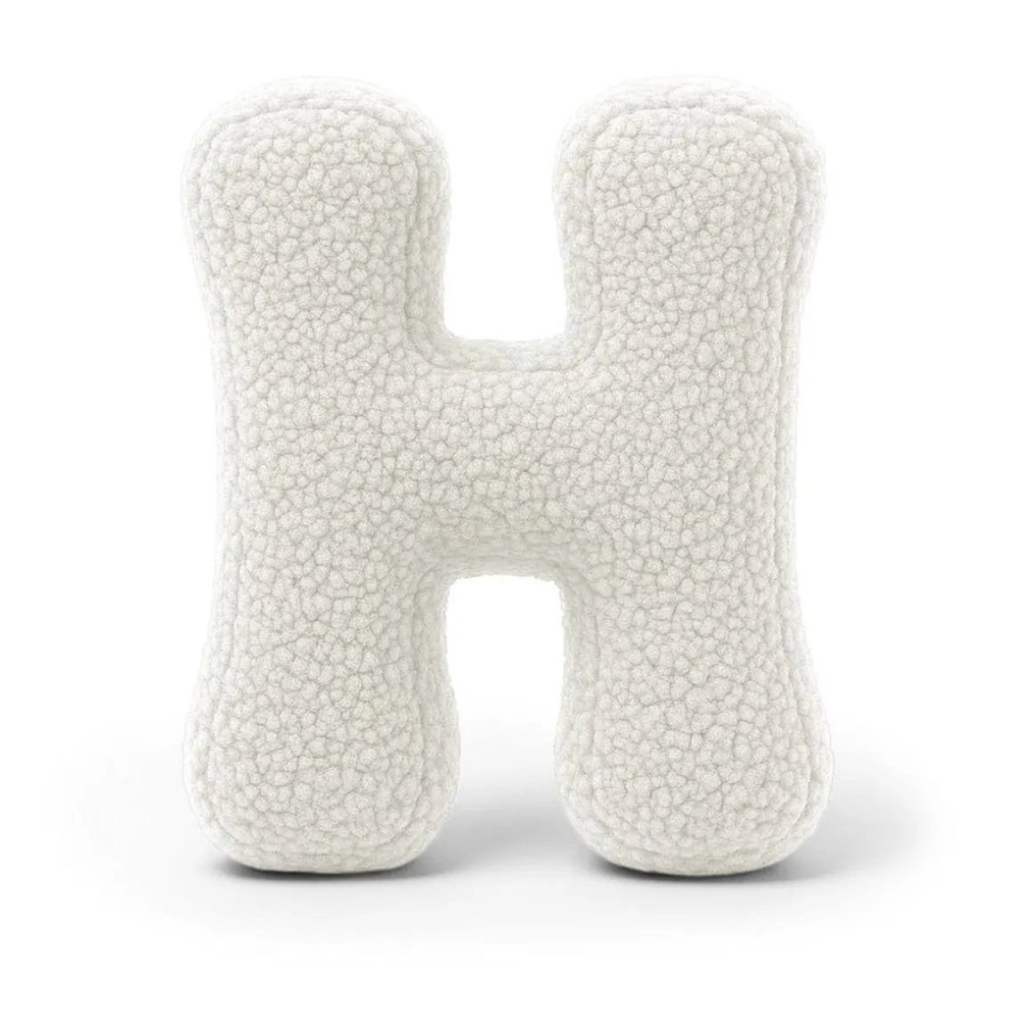 MeowBaby - Almohada Infantil con Forma de Letra “H” Color Blanco Roto “Bearly H”