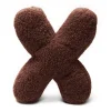 MeowBaby - Almohada Infantil con Forma de Letra “X” Color Marrón Oscuro “Bearly X”