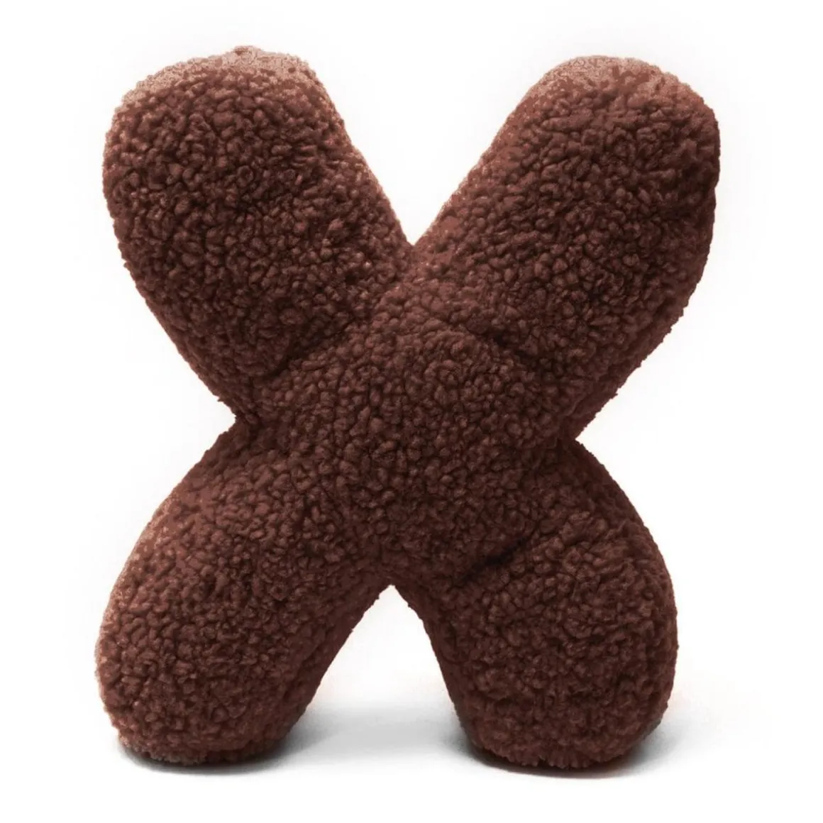MeowBaby - Almohada Infantil con Forma de Letra “X” Color Marrón Oscuro “Bearly X”