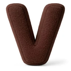 MeowBaby - Almohada Infantil con Forma de Letra “V” Color Marrón Oscuro “Bearly V”