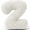 MeowBaby - Almohada Infantil con Forma de Letra “Z” Color Blanco Roto “Bearly Z”