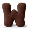 MeowBaby - Almohada Infantil con Forma de Letra “W” Color Marrón Oscuro “Bearly W”