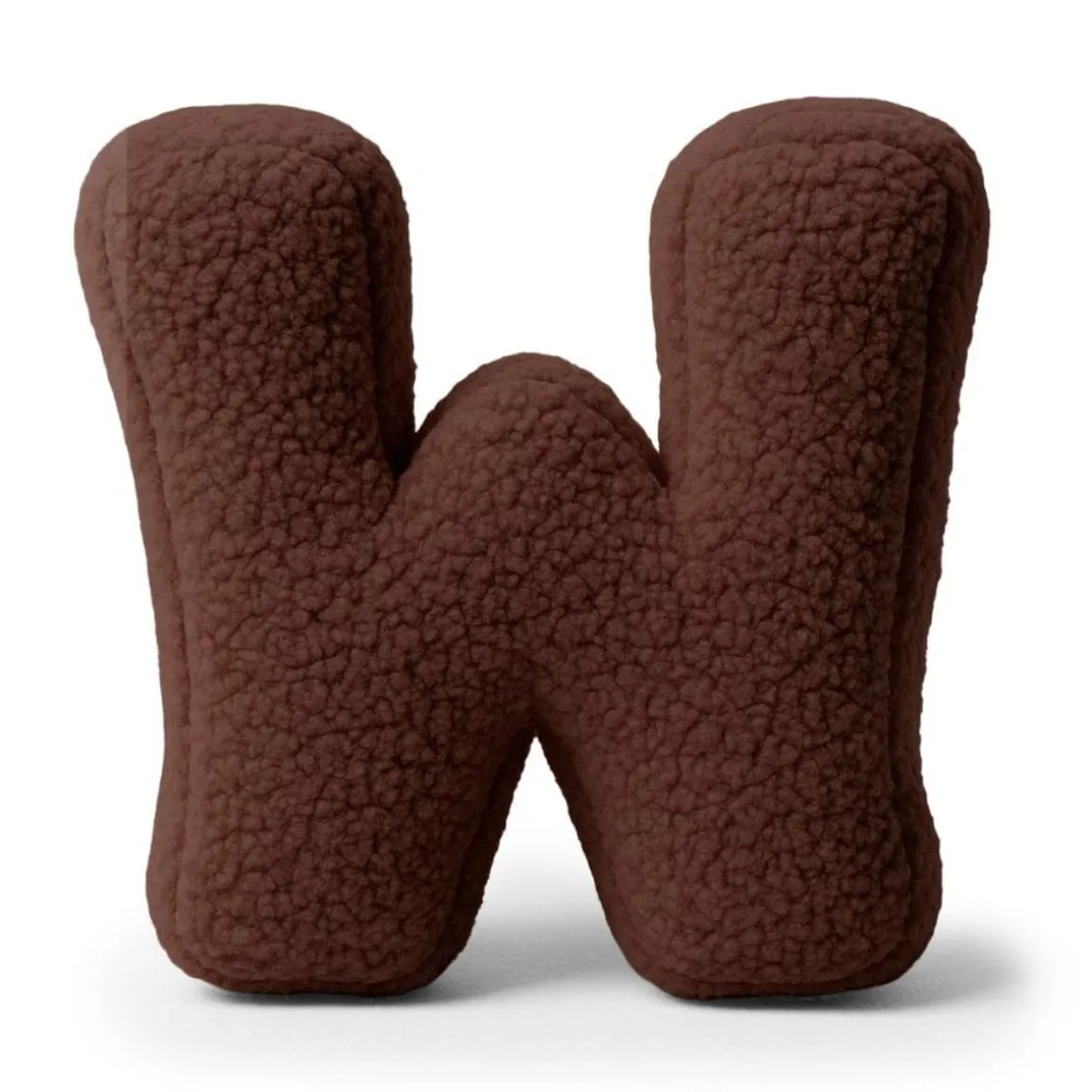 MeowBaby - Almohada Infantil con Forma de Letra “W” Color Marrón Oscuro “Bearly W”