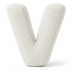 MeowBaby - Almohada Infantil con Forma de Letra “V” Color Blanco Roto “Bearly V”