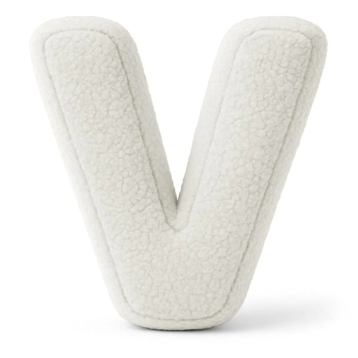 MeowBaby - Almohada Infantil con Forma de Letra “V” Color Blanco Roto “Bearly V”