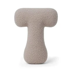 MeowBaby - Almohada Infantil con Forma de Letra “T” Color Gris Claro “Bearly T”