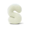 MeowBaby - Almohada Infantil con Forma de Letra “S” Color Crema “Bearly S”