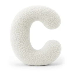 MeowBaby - Almohada Infantil con Forma de Letra “C” Color Blanco Roto “Bearly C”
