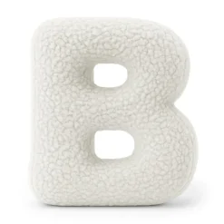 MeowBaby - Almohada Infantil con Forma de Letra “B” Color Blanco Roto “Bearly B”