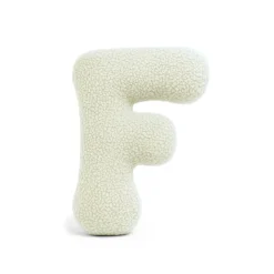 MeowBaby - Almohada Infantil con Forma de Letra “F” Color Crema “Bearly F”
