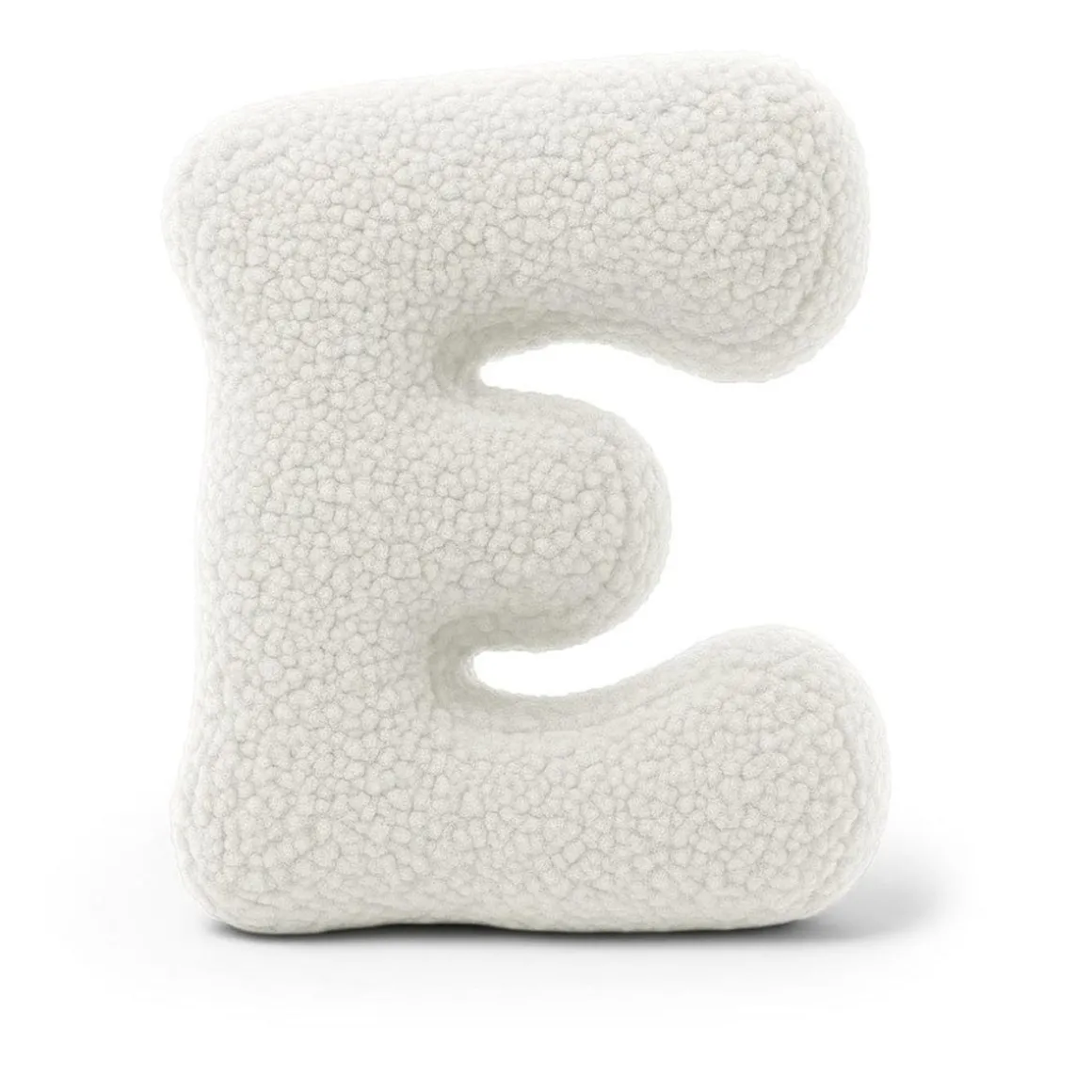 MeowBaby - Almohada Infantil con Forma de Letra “E” Color Blanco Roto “Bearly E”