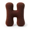 MeowBaby - Almohada Infantil con Forma de Letra “H” Color Marrón Oscuro “Bearly H”