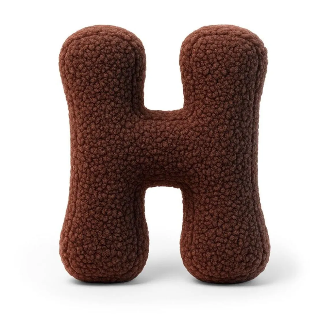 MeowBaby - Almohada Infantil con Forma de Letra “H” Color Marrón Oscuro “Bearly H”