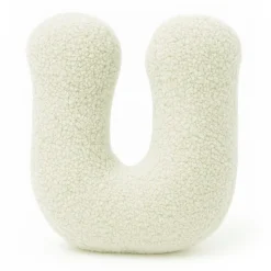MeowBaby - Almohada Infantil con Forma de Letra “U” Color Crema “Bearly U”