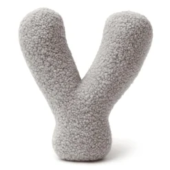 MeowBaby - Almohada Infantil con Forma de Letra “Y” Color Gris Claro “Bearly Y”