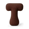MeowBaby - Almohada Infantil con Forma de Letra “T” Color Marrón Oscuro “Bearly T”