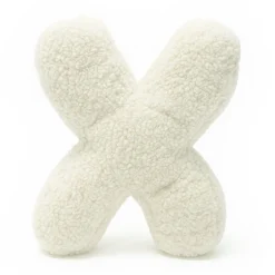 MeowBaby - Almohada Infantil con Forma de Letra “X” Color Crema “Bearly X”