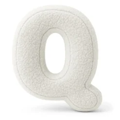 MeowBaby - Almohada Infantil con Forma de Letra “Q” Color Blanco Roto “Bearly Q”