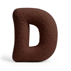MeowBaby - Almohada Infantil con Forma de Letra “D” Color Marrón Oscuro “Bearly D”