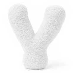 MeowBaby - Almohada Infantil con Forma de Letra “Y” Color Blanco Roto “Bearly Y”