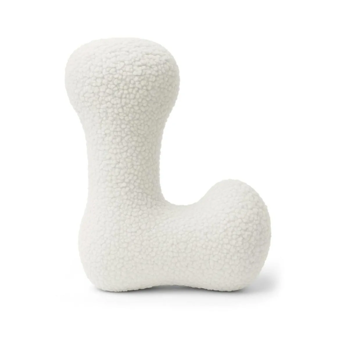 MeowBaby - Almohada Infantil con Forma de Letra “L” Color Blanco Roto “Bearly L”