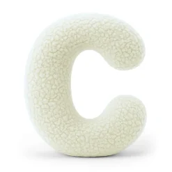 MeowBaby - Almohada Infantil con Forma de Letra “C” Color Crema “Bearly C”