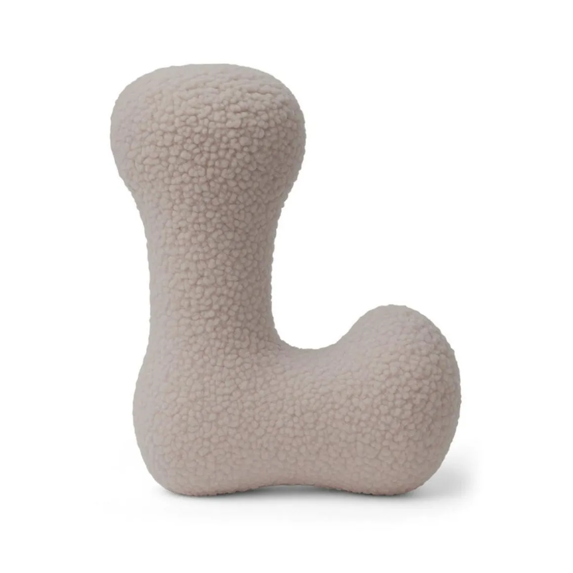 MeowBaby - Almohada Infantil con Forma de Letra “L” Color Gris Claro “Bearly L”