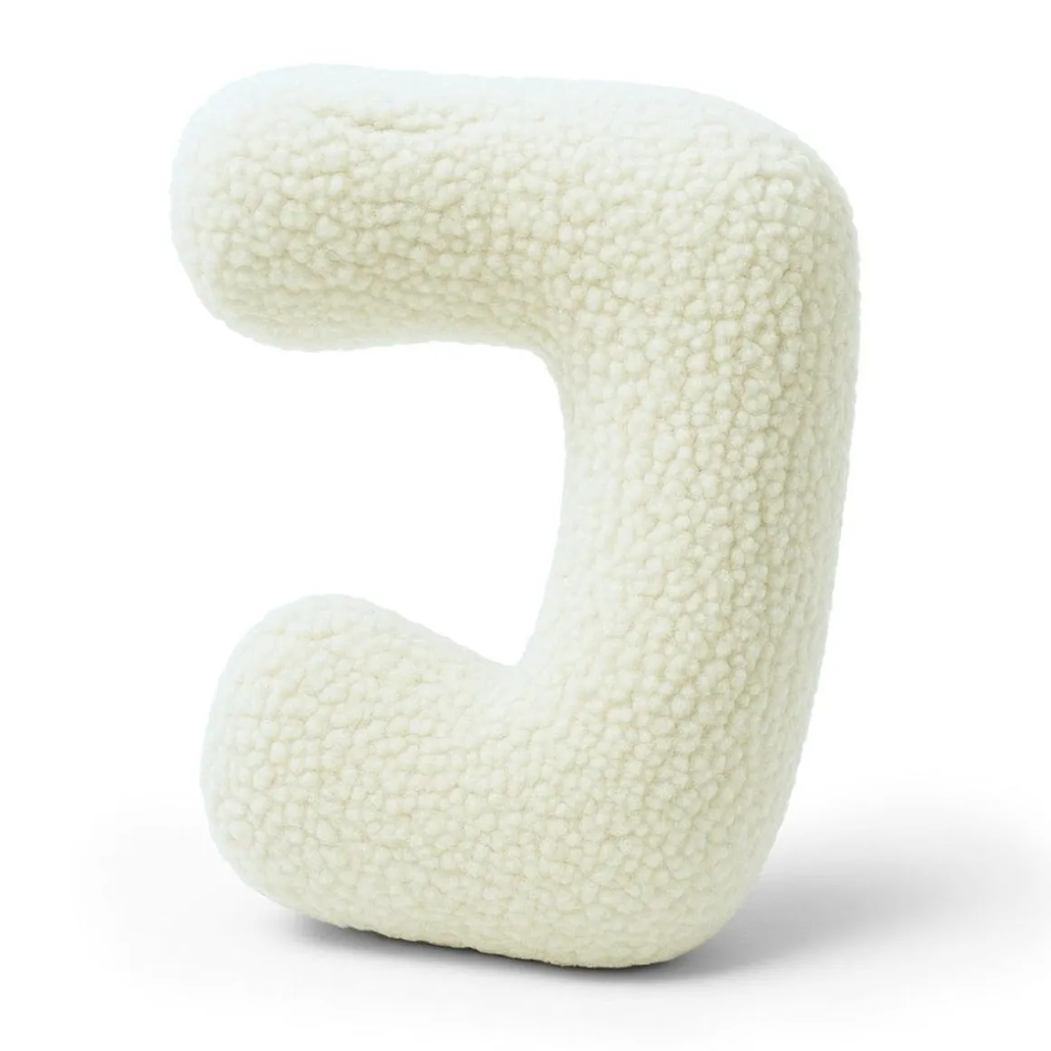 MeowBaby - Almohada Infantil con Forma de Letra “J” Color Crema “Bearly J”