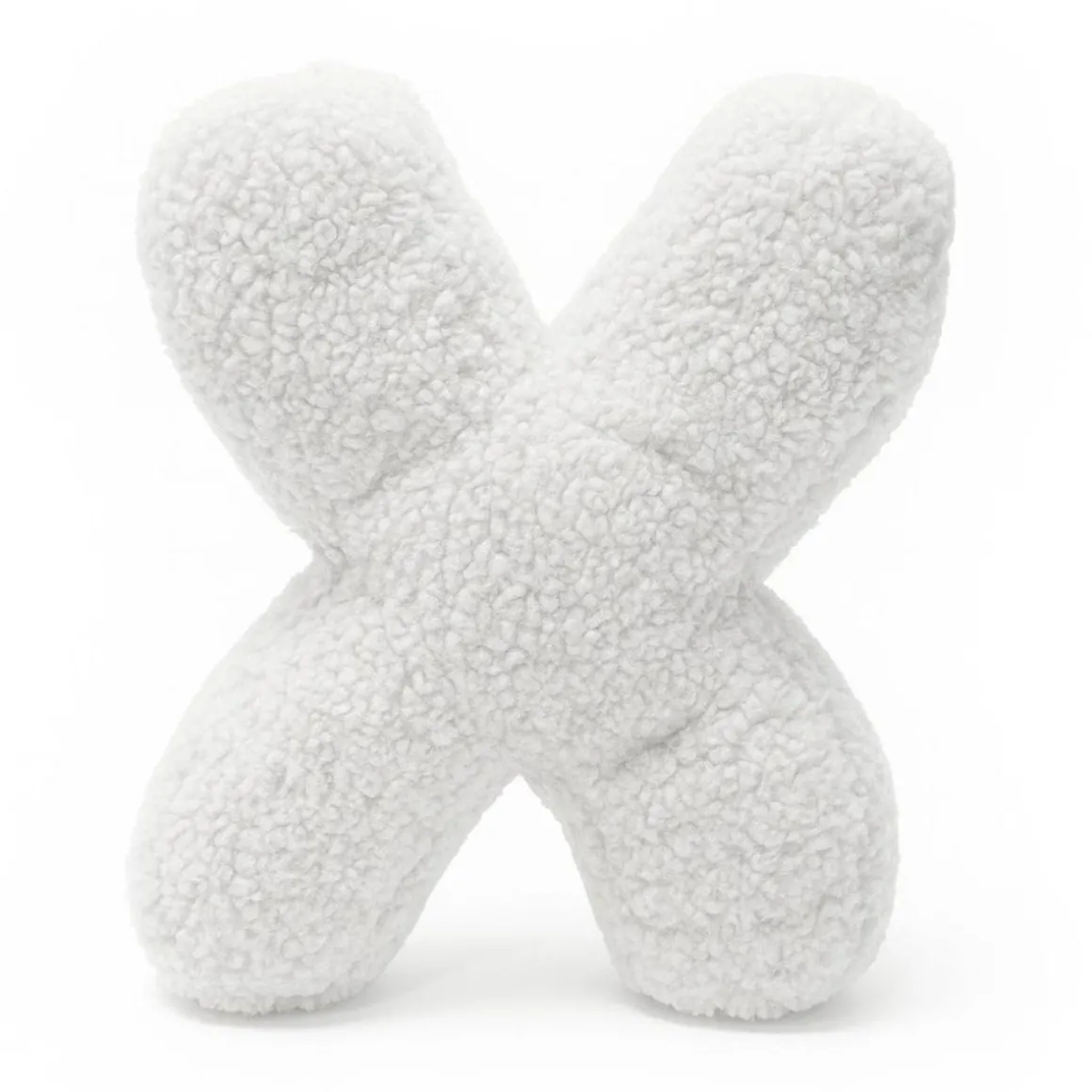 MeowBaby - Almohada Infantil con Forma de Letra “X” Color Blanco Roto “Bearly X”