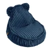 MeowBaby - Churros Sako Bag Teddy – Puf infantil en azul