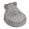 MeowBaby - Churros Sako Bag Teddy – Puf infantil en gris claro