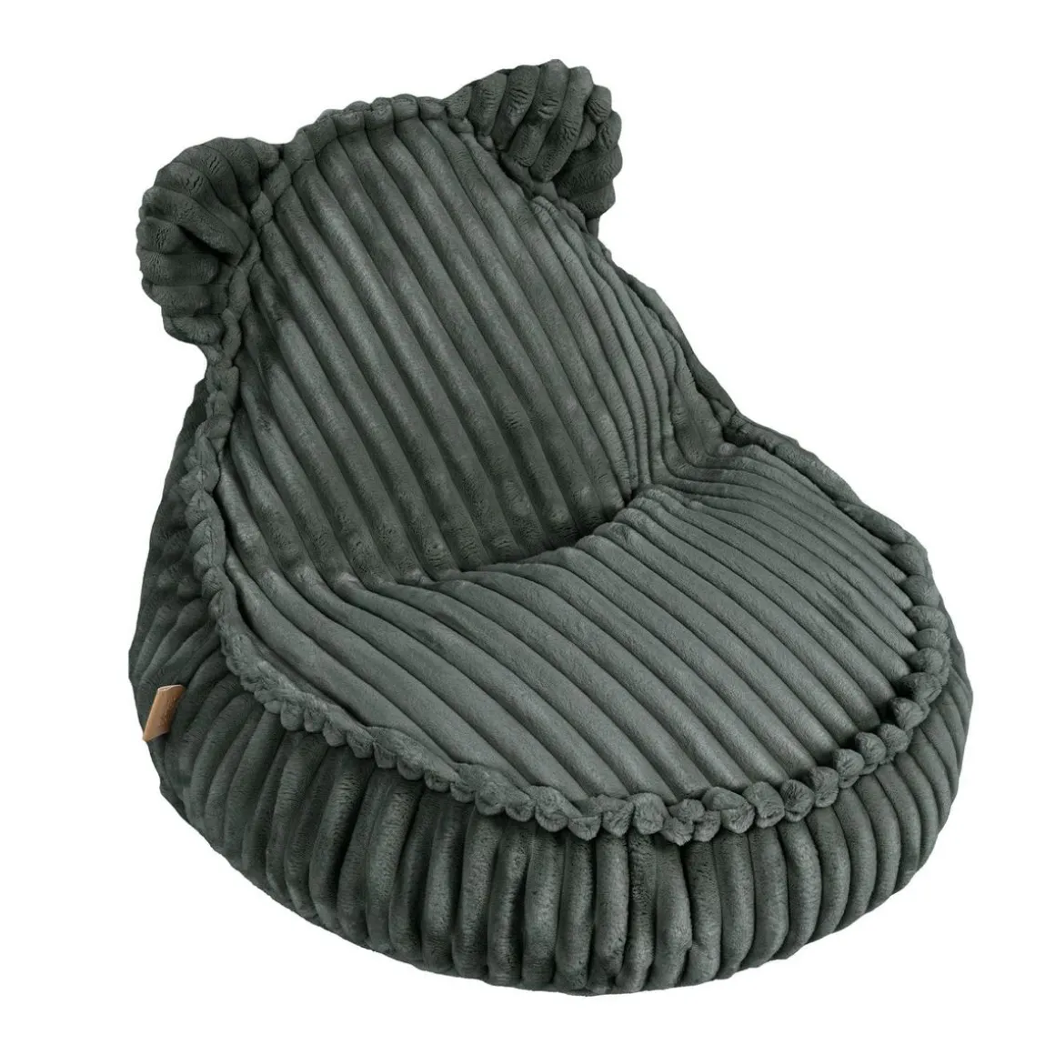 MeowBaby - Churros Sako Bag Teddy – Puf infantil en verde pino