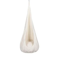MeowBaby - Columpio Infantil Tipo Capullo con Orejas de Oso Color Blanco “Baby Cocoon Swing Bearly”