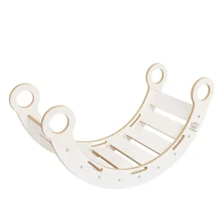 MeowBaby - Mecedora Infantil Blanca con Escalera “Medium Dream Rocker White Wood”