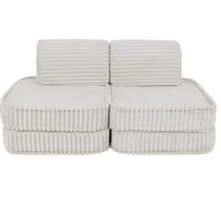 MeowBaby - Sofá Infantil Churros Pocket Basic Color Blanco Algodón