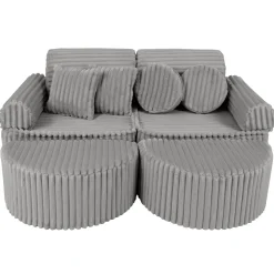 MeowBaby - Sofá Infantil Churros Pocket Max Color Gris Moon Dust