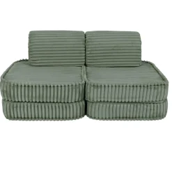 MeowBaby - Sofá Infantil Churros Pocket Plus Color Verde Oliva
