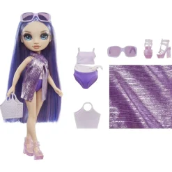 MGA - Rainbow High Muñeca Diversion Bajo El Sol Violet Purple ㅤ