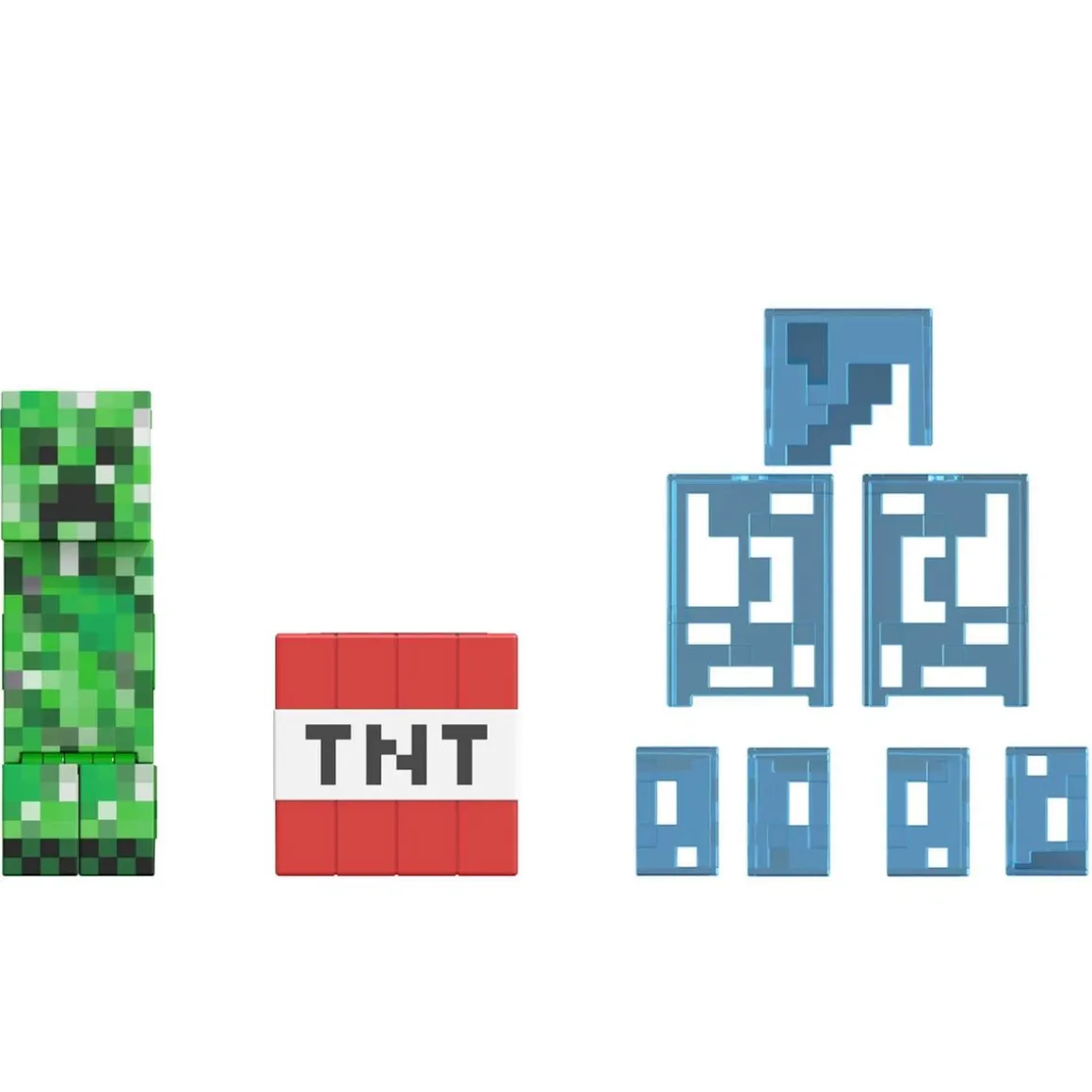 Minecraft - Figura articulada Creeper Nivel Diamante con accesorios ㅤ