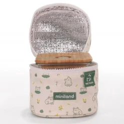 Miniland - Bolsa isotérmica + 2 recipientes cristal Ecosquare pollito