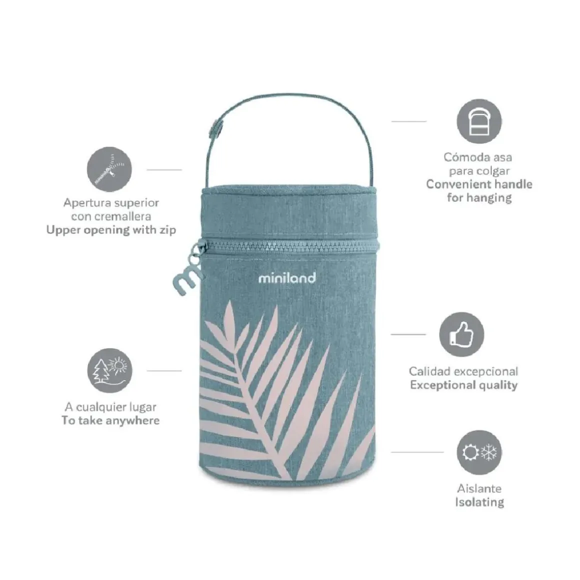 Miniland - Bolsa isotérmica Thermibag Palms 700ml