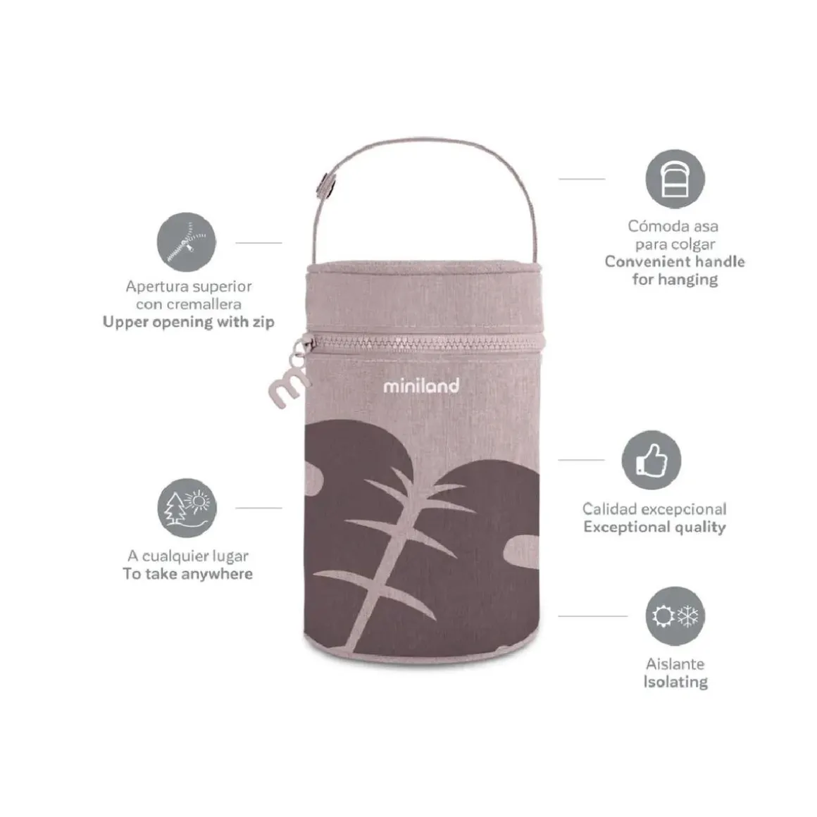 Miniland - Bolsa isotérmica Thermibag Leaves 700ml