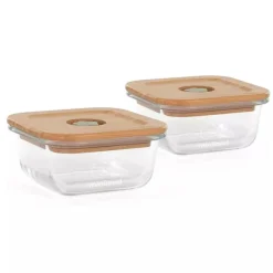 Miniland - Pack to Go 2 Recipientes de Vidrio y Funda - EcoSquare