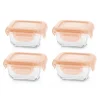 Miniland - Set 4 Recipientes de Vidrio Naranja - Natursquare Bunny