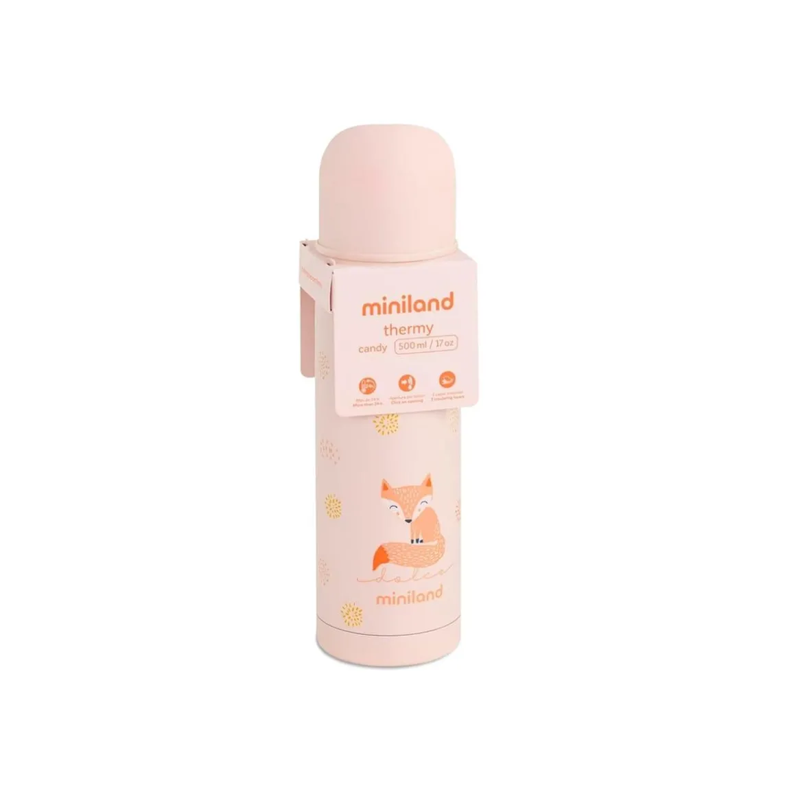 Miniland - Termo Acero Inoxidable 500ml para Líquidos Calientes/Fríos ㅤ