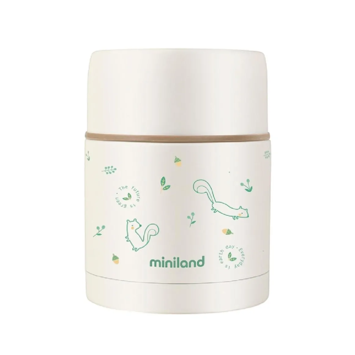Miniland - Termo para sólidos Nature Chip ardillas 600ml