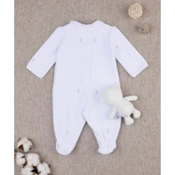 Monito de bebé blanco con osito de regalo